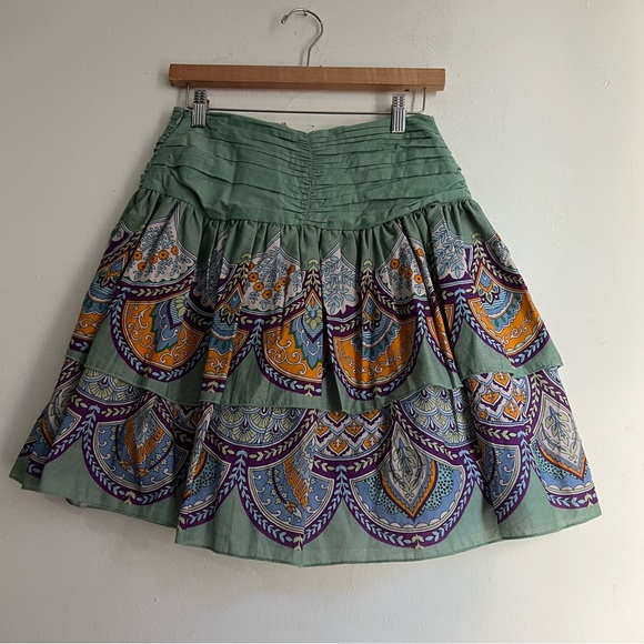 Anthropologie Let Me Be Tiered Bohemian Mini Skirt size Small - Picture 9 of 9